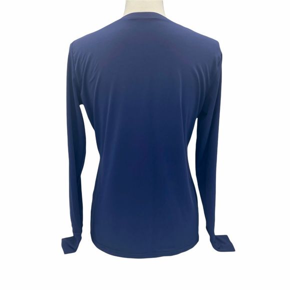 Graceful By Happy Scrubs Stretchy Long Sleeve Tee in Navy - Picture 3 of 6